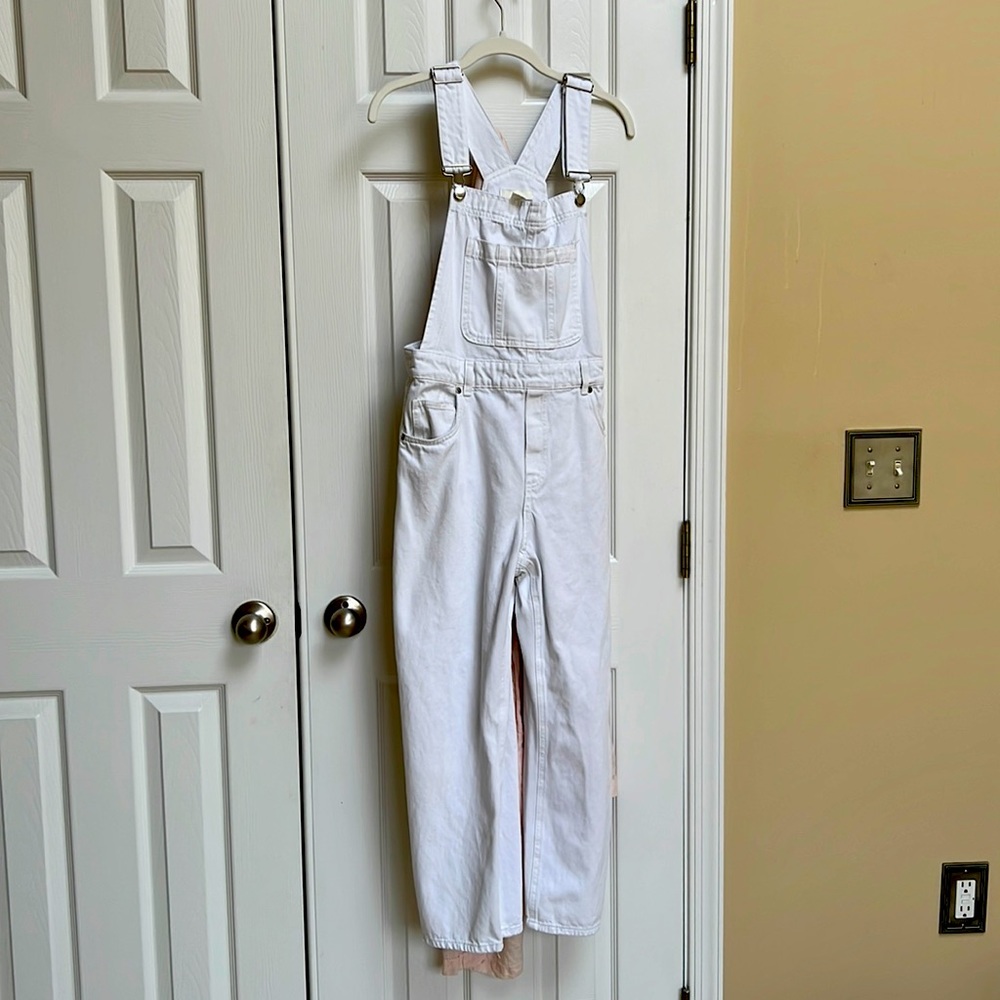 H&M White Denim Overalls